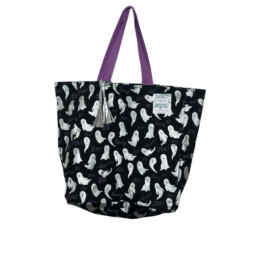 New Ghost ‎ Canvas Tote Bag Halloween Trick or Treat XL Ghost Shopping Bag